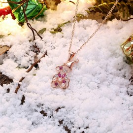 Christmas Zircon Necklace Snowman Necklace