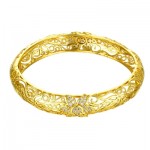 Fashion K Gold Zircon Carving Pattern Female Gold Bracelet